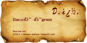 Daczó Ágnes névjegykártya