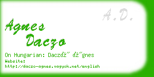 agnes daczo business card