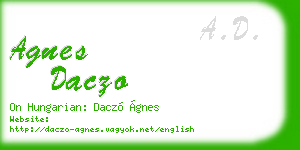 agnes daczo business card